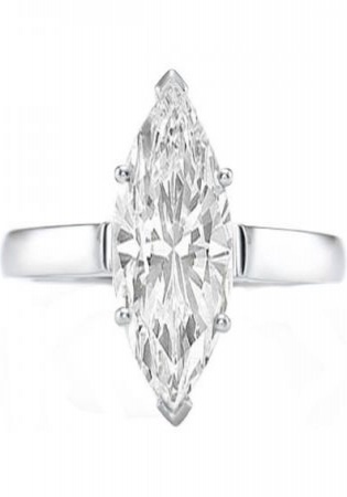Certified 0.95 carat (ctw) 14k white gold real marquise cut diamond ladies engagement solitaire ring