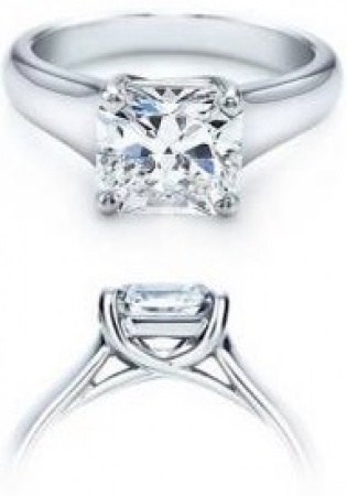 14k white gold real princess diamond 0.82 carat engagement ring