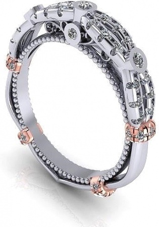 Verragio pave 14k w gold diamond wedding band women' ring