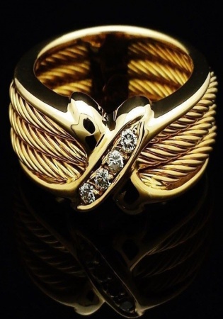 Vintage philippe charriol ring diamonds 18k solid gold