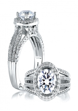 A. jaffe metropolitan 14k white gold diamond engagement ring setting