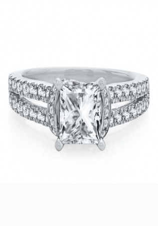 Helzberg artiste by scott kay 1/2 ct. tw. diamond semi-mount engagement ring in 14k white gold