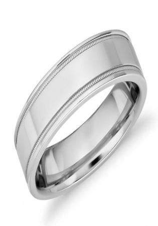 Tiffany & co. monique platinum milgrain wedding band polished ring