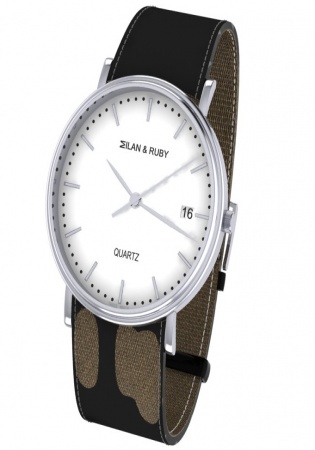 Milan & ruby 18k white gold dial quartz men's watch