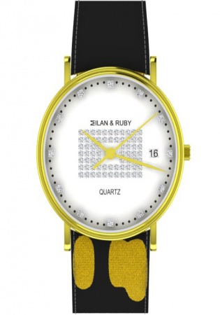 Milan & ruby president diamond 18k yellow gold quartz men's watch