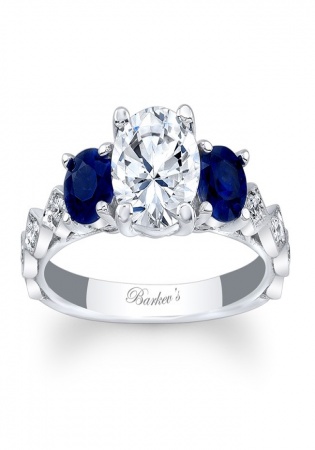 Blue sapphire engagement ring 14k w gold