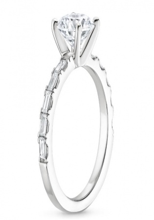 Gemma sparkling baguette diamond ring 18k white gold