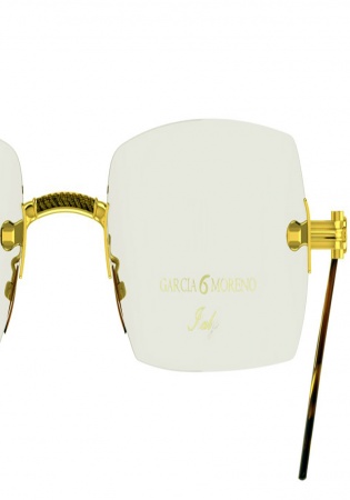 Garcia moreno rimless 18k solid gold yellow limited edition eyewear italy