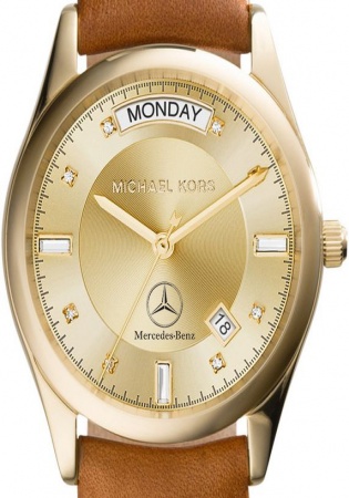 Michael kors colette mercedes fc mk6070 yellow dial gold leather series special