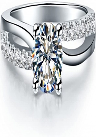 Mrj vintage diamond engagement ring with leaf motif split shank in 14k white gold