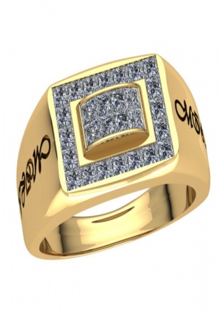 Mrj crown sign princess diamond milti pinky ring 14k