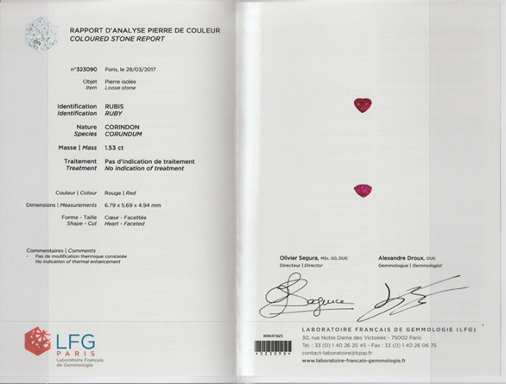 Heart ruby lfg 1,53 carat 6.79 x 5.69 x 4.94 mm mozambique H0
