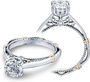 Verragio pave 14k w gold diamond engagement women' ring H0