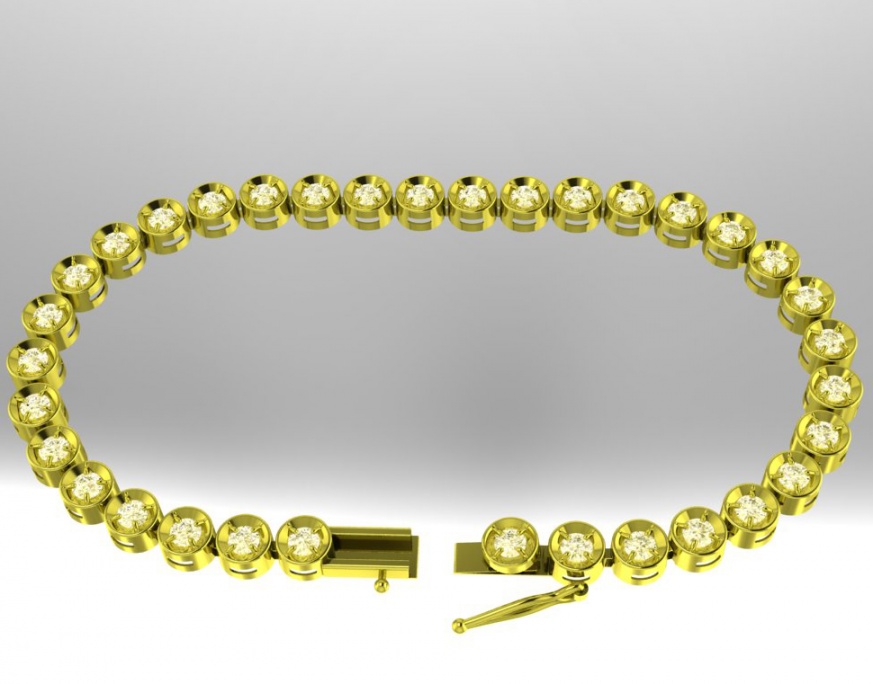 Diamond carat k18 (750) yellow gold bracelet jk18d3.00c H0