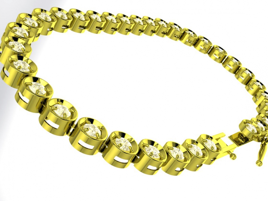Diamond carat k18 (750) yellow gold bracelet jk18d3.00c H1
