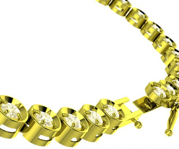 Diamond carat k18 (750) yellow gold bracelet jk18d3.00c H2
