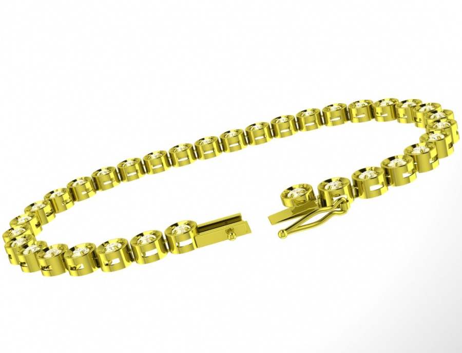 Diamond carat k18 (750) yellow gold bracelet jk18d3.00c H4
