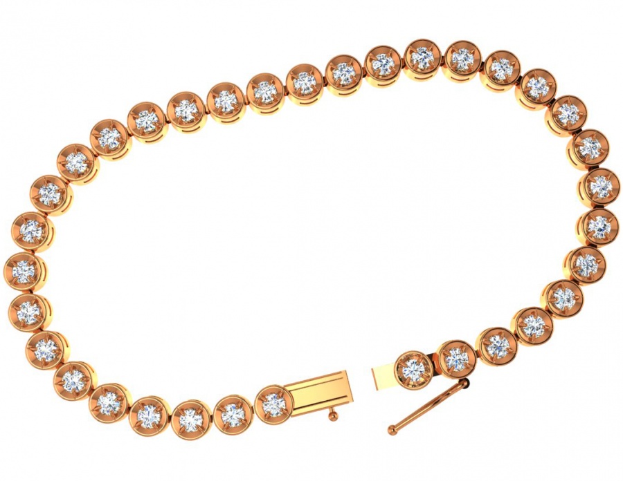 Diamond carat k18 rose gold bracelet jptd3.00c color f vvs1 H1