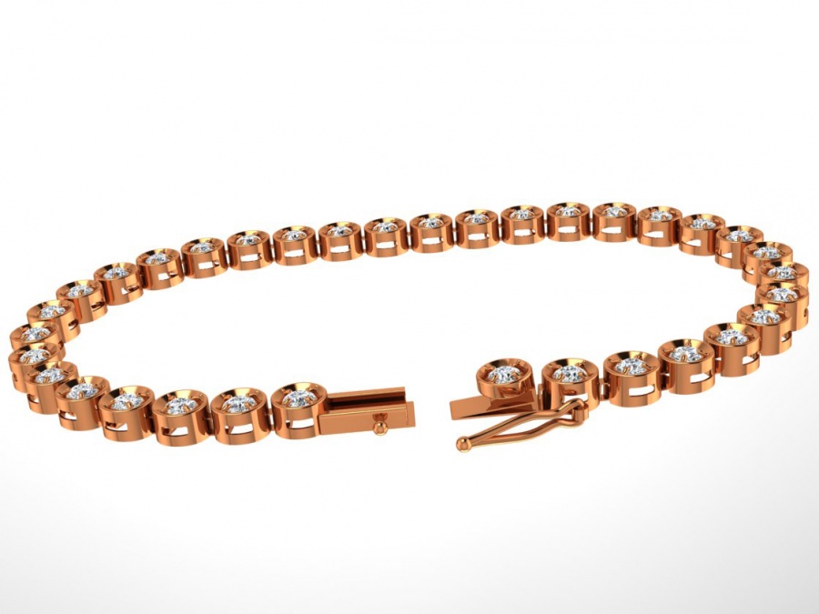 Diamond carat k18 rose gold bracelet jptd3.00c color f vvs1 H2