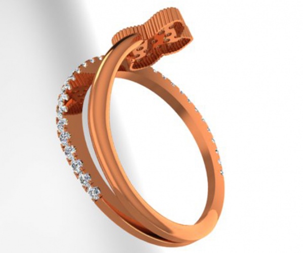 Van cleef & arpels clover collection diamonds cz ring 18kt rose gold H1