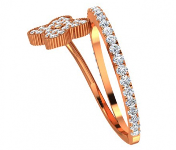 Van cleef & arpels clover collection diamonds cz ring 18kt rose gold H3