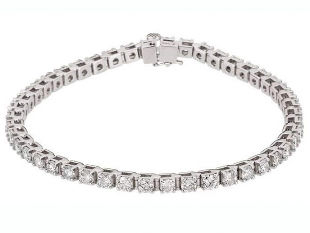 14ct white gold diamond women' bracelet 4 1/2ct H0