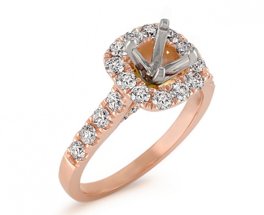 Shane co halo diamond engagement ring in 14k rose gold H1
