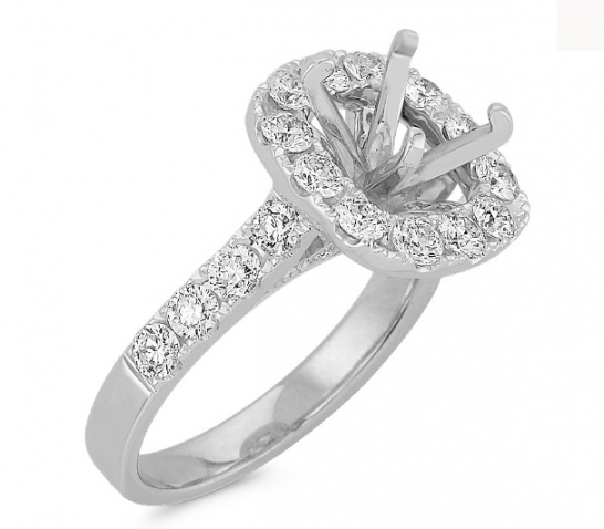 Shane co halo diamond engagement 14k white gold ring for women H1