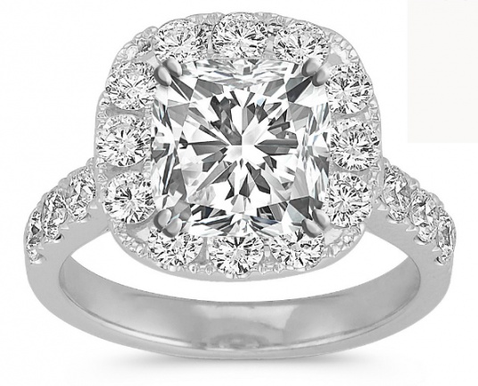 Shane co halo diamond engagement 14k white gold ring for women H2