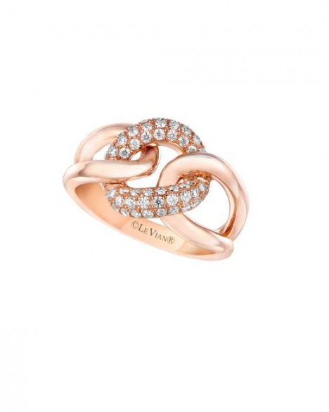 Le vian vanilla diamond and 14k strawberry gold ring H0