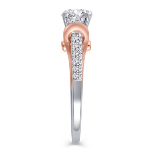 1/4 ct. tw. diamond semi mount engagement ring in 14k white & rose gold H2