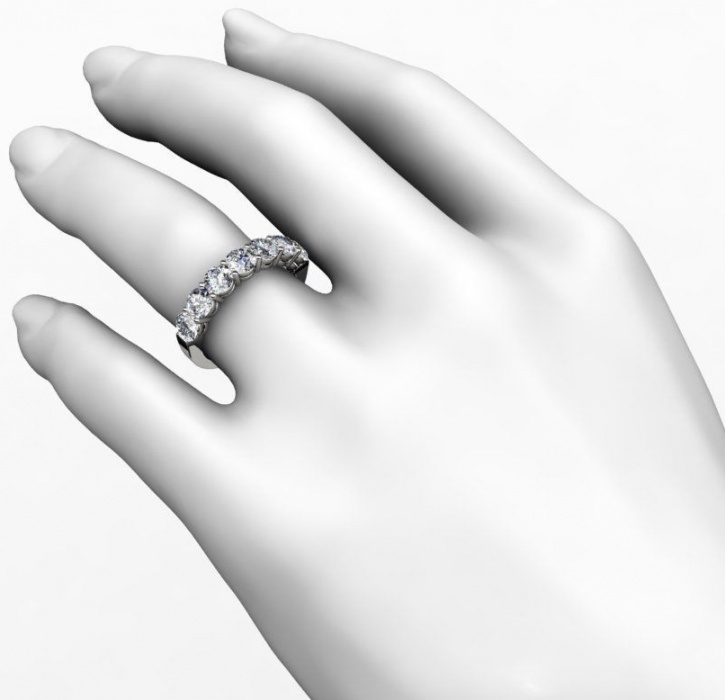 14k white gold natural diamond wedding ring band 2.00 ct round white gold 7 stone anniversary H2