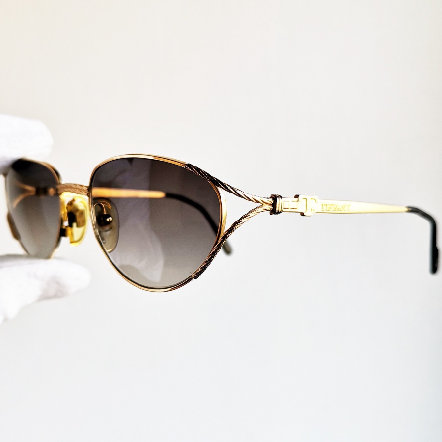 Tiffany vintage sunglasses 23k gold plated filled frame oval H0