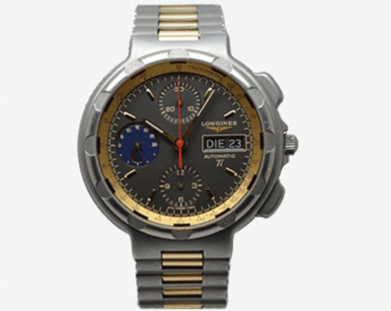 Longines conquest automatic ti chronograph titanium gold german calendar moonphase H0