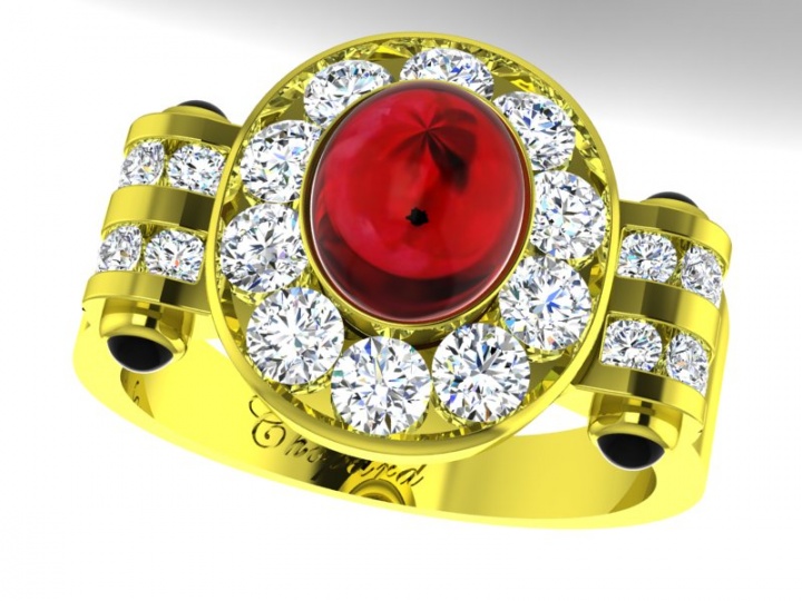 Chopard diamonds ruby and diamond vintage ring H0