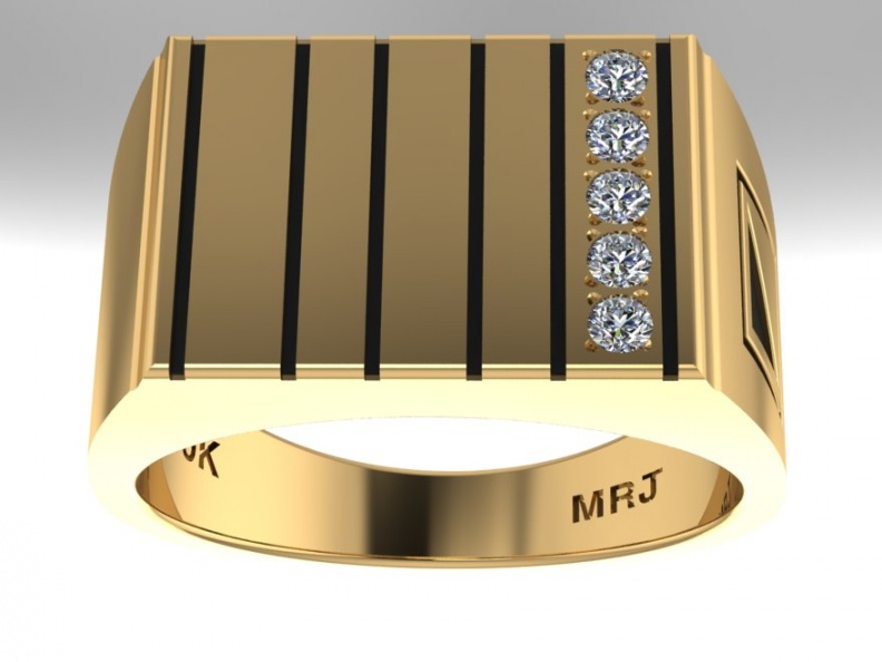 Milan ruby facet diamond band ring set 10k yellow gold H0