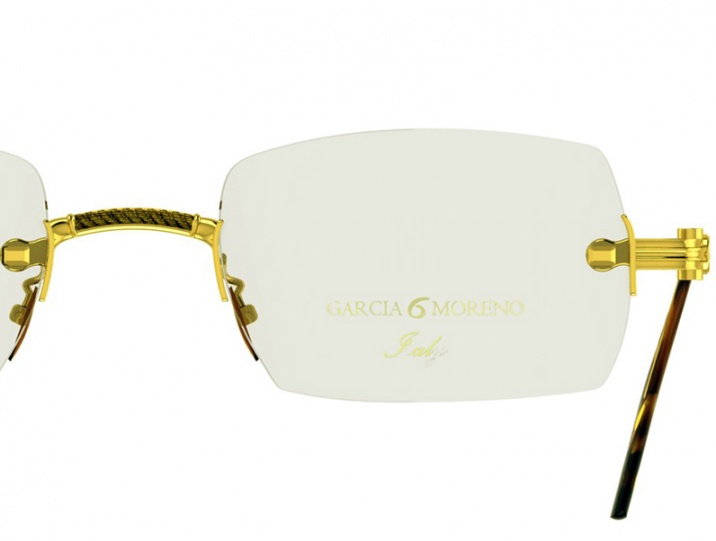 Garcia moreno rimless 18k solid gold yellow limited edition eyewear italy H0