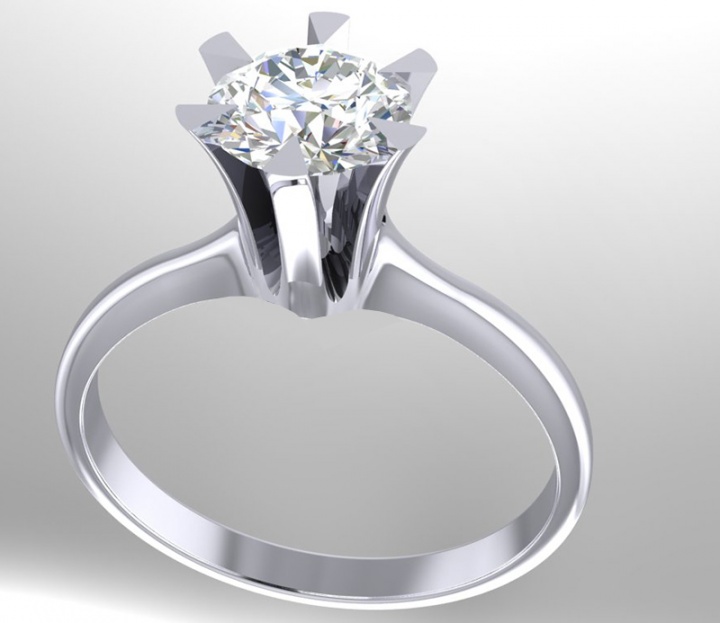Pt900 fine round diamonds set royal crown six-prongs solitaire vitntage-style ring H0