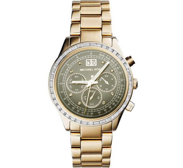 New michael kors mk6187 chrono gold tone 40mm case watch H0