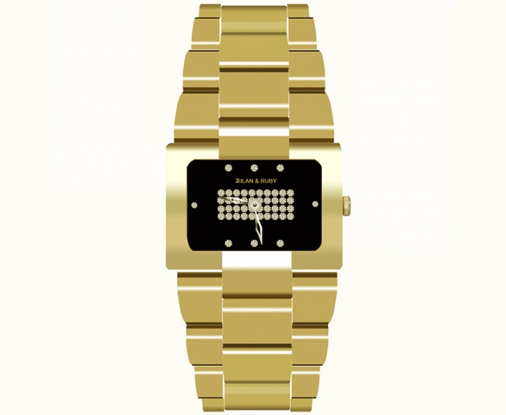 Milan ruby limited edition 4444 all gp 5.0micron bracelet quartz watch switzerland H0