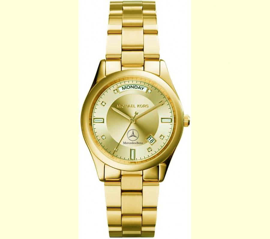 Michael kors women's colette mercedes fc mk6070 yellow dial gold stainless-steel H0