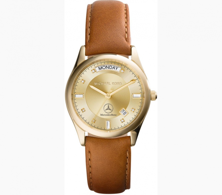 Michael kors colette mercedes fc mk6070 yellow dial gold leather series special H0