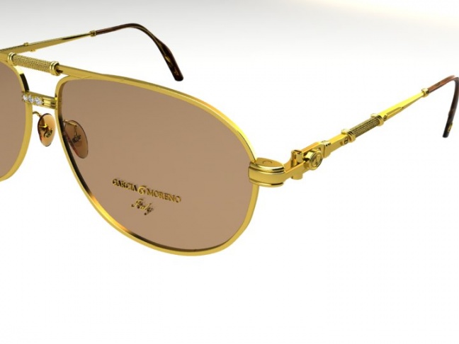 Garcia moreno pilot romance diamond 18k solid gold sunglasses H1