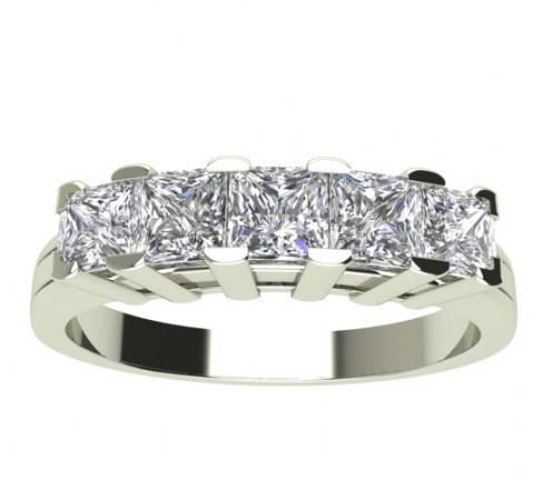 Tiffany & co peretti 5-stone princess diamond band ring platinum H0