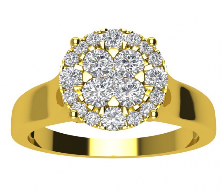 Christian dior diamond 14k gold cluster diamond multi ring H0