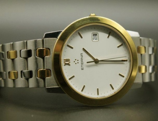 Eterna 18k gold solid bezel quartz - watch 3100.47 H0