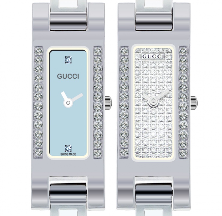 Gucci 3900l natural diamond quartz women watch petite H1