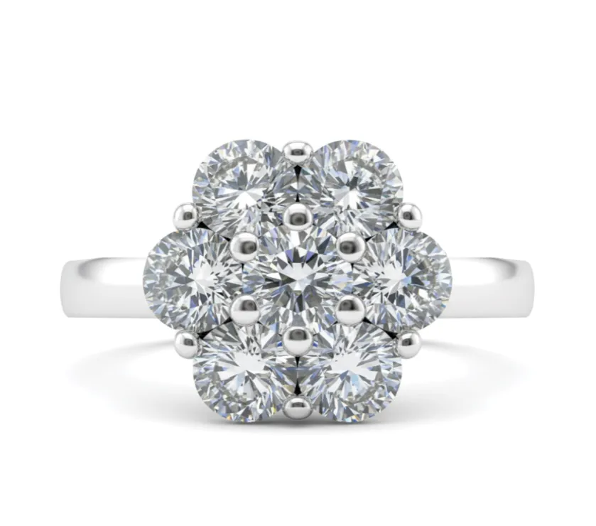 Michael Hill 1.0ct round brilliant cut diamond 7-Stone flower cluster