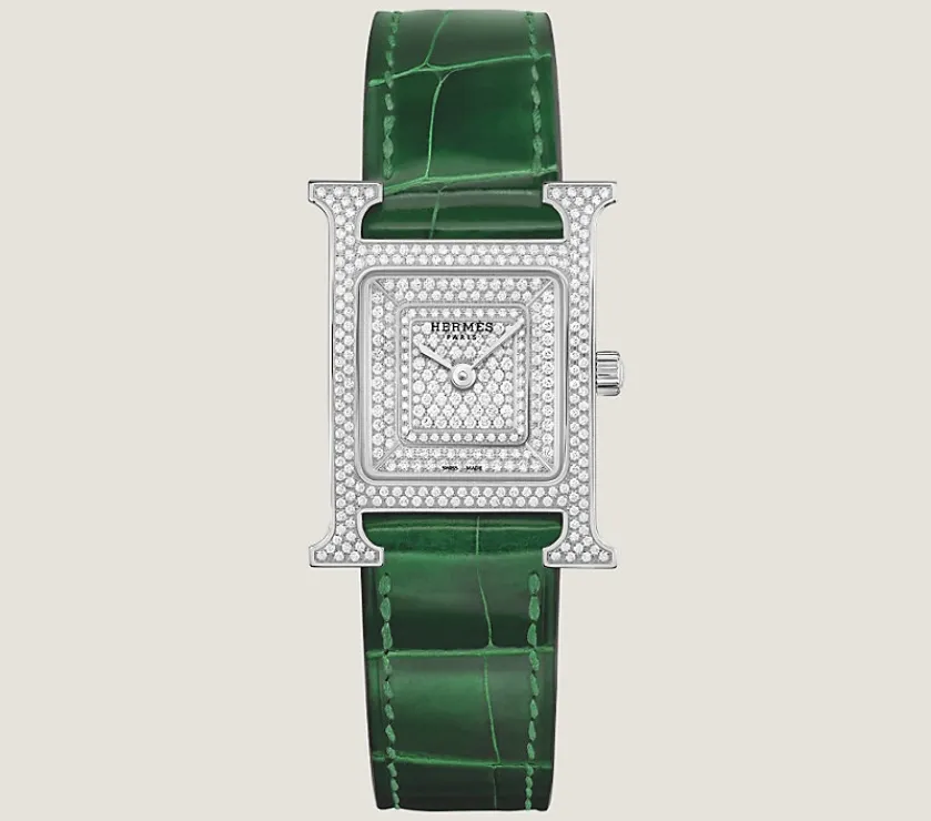 Hermes Heure H Diamond Beveled Dial Quartz Small Watch 25MM