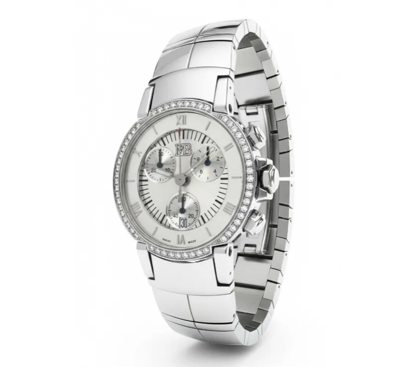 Milan Bulgari MB Sirio Diamond Chronograph Quartz Watch 33.5MM